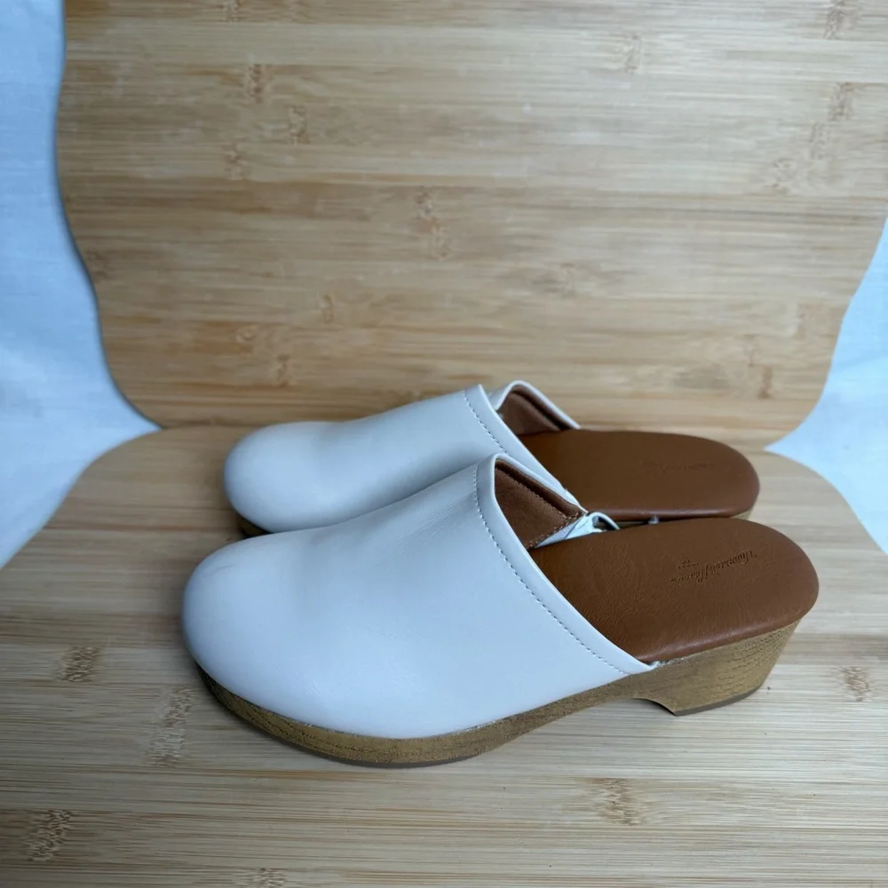 Cream Magnolia Wedge Universal Thread Slip-On Mules Size 8.5 - Picture 7 of 10